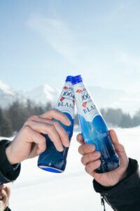 friends cheers in winter